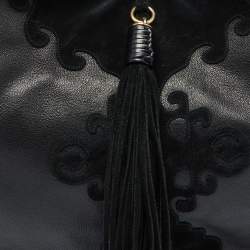 Pre Owned Yves Saint Laurent Black Leather and Suede Hobo