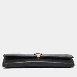 Yves Saint Laurent Black Leather Y line Continental Wallet