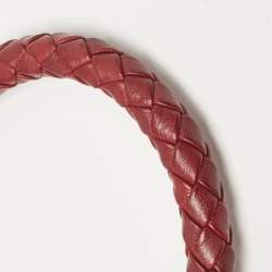 Pre Owned Yves Saint Laurent Paris Red Leather and Suede Rive Gauche Tassel Hobo