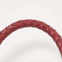 Pre Owned Yves Saint Laurent Paris Red Leather and Suede Rive Gauche Tassel Hobo