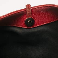 Pre Owned Yves Saint Laurent Paris Red Leather and Suede Rive Gauche Tassel Hobo