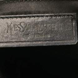 Pre Owned Yves Saint Laurent Paris Red Leather and Suede Rive Gauche Tassel Hobo