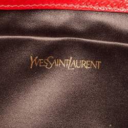 Pre Owned Yves Saint Laurent Red Patent Leather Belle De Jour Flap Clutch