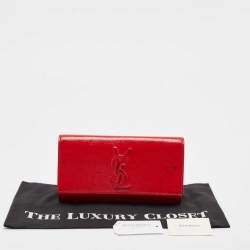 Pre Owned Yves Saint Laurent Red Patent Leather Belle De Jour Flap Clutch