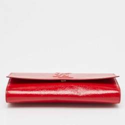Pre Owned Yves Saint Laurent Red Patent Leather Belle De Jour Flap Clutch