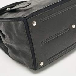 Yves Saint Laurent Black Leather Medium Muse Two Top Handle Bag
