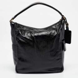Yves Saint Laurent Black Patent Leather Multy Hobo