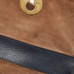 Yves Saint Laurent Tricolor Leather and Suede Large Muse Two Top Handle Bag