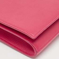Pre Owned Yves Saint Laurent Pink Leather Belle De Jour Clutch