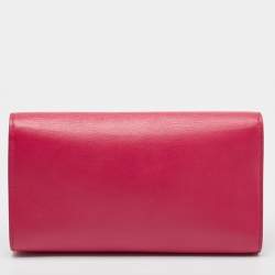 Pre Owned Yves Saint Laurent Pink Leather Belle De Jour Clutch