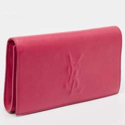 Pre Owned Yves Saint Laurent Pink Leather Belle De Jour Clutch