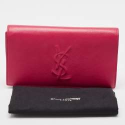 Pre Owned Yves Saint Laurent Pink Leather Belle De Jour Clutch