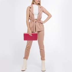 Pre Owned Yves Saint Laurent Pink Leather Belle De Jour Clutch