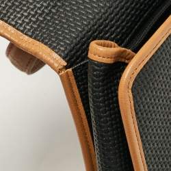 Yves Saint Laurent Black Coated Canvas and Leather Vintage Flap Top Handle Bag