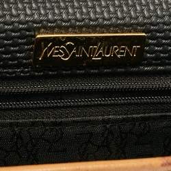 Yves Saint Laurent Black Coated Canvas and Leather Vintage Flap Top Handle Bag