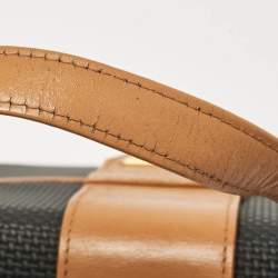 Yves Saint Laurent Black Coated Canvas and Leather Vintage Flap Top Handle Bag