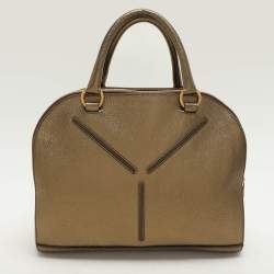 Yves Saint Laurent Gold Leather Sac 32 Tote