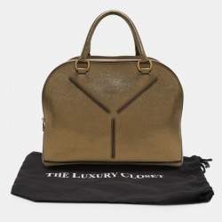 Yves Saint Laurent Gold Leather Sac 32 Tote