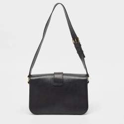 Yves Saint Laurent Black Leather Large Chyc Flap Shoulder Bag