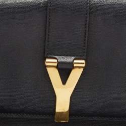 Yves Saint Laurent Black Leather Large Chyc Flap Shoulder Bag