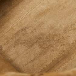 Pre Owned Yves Saint Laurent Beige Leather and Suede Studded Muse Two Satchel