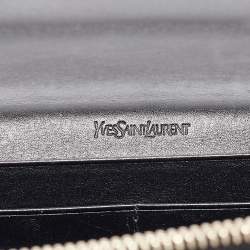 Pre Owned Yves Saint Laurent Black Patent Leather Belle De Jour Wallet On Chain