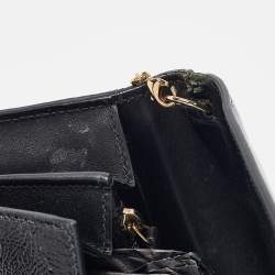 Pre Owned Yves Saint Laurent Black Patent Leather Belle De Jour Wallet On Chain