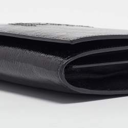 Pre Owned Yves Saint Laurent Black Patent Leather Belle De Jour Wallet On Chain