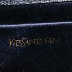 Yves Saint Laurent Navy Blue Leather Ligne Y Clutch