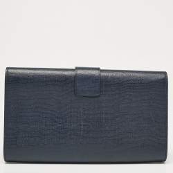 Yves Saint Laurent Navy Blue Leather Ligne Y Clutch