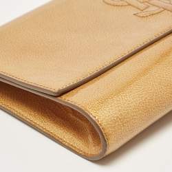 Pre Owned Yves Saint Laurent Gold Patent Leather Belle De Jour Clutch