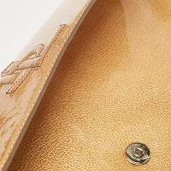 Pre Owned Yves Saint Laurent Gold Patent Leather Belle De Jour Clutch