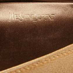 Pre Owned Yves Saint Laurent Gold Patent Leather Belle De Jour Clutch