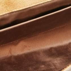 Pre Owned Yves Saint Laurent Gold Patent Leather Belle De Jour Clutch