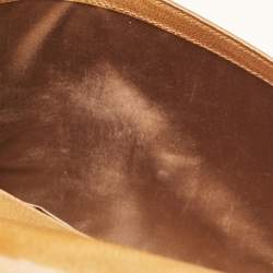 Pre Owned Yves Saint Laurent Gold Patent Leather Belle De Jour Clutch