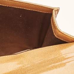 Pre Owned Yves Saint Laurent Gold Patent Leather Belle De Jour Clutch