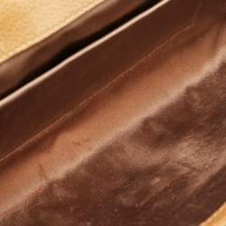 Pre Owned Yves Saint Laurent Gold Patent Leather Belle De Jour Clutch