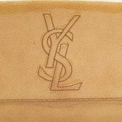 Pre Owned Yves Saint Laurent Gold Patent Leather Belle De Jour Clutch
