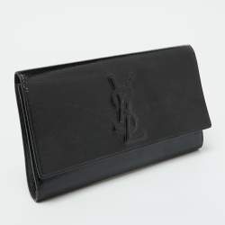 Pre Owned Yves Saint Laurent Black Patent Leather Belle De Jour Clutch