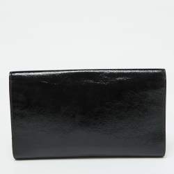 Pre Owned Yves Saint Laurent Black Patent Leather Belle De Jour Clutch
