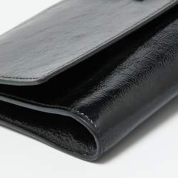 Pre Owned Yves Saint Laurent Black Patent Leather Belle De Jour Clutch