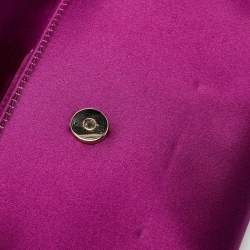 Pre Owned Yves Saint Laurent Purple Satin Chain Clutch