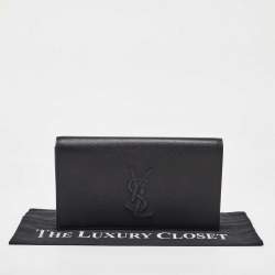 Pre Owned Yves Saint Laurent Black Leather Belle De Jour Clutch