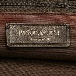 Pre Owned Yves Saint Laurent Brown Fabric Trompe L'oeil Tote