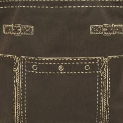 Pre Owned Yves Saint Laurent Brown Fabric Trompe L'oeil Tote