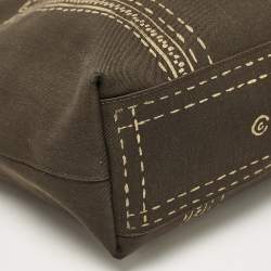 Pre Owned Yves Saint Laurent Brown Fabric Trompe L'oeil Tote