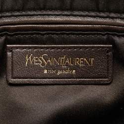 Yves Saint Laurent Olive Green Leather Large Muse Bag