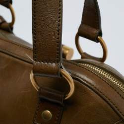 Yves Saint Laurent Olive Green Leather Large Muse Bag