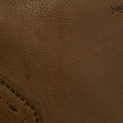 Yves Saint Laurent Olive Green Leather Large Muse Bag