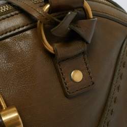 Yves Saint Laurent Olive Green Leather Large Muse Bag